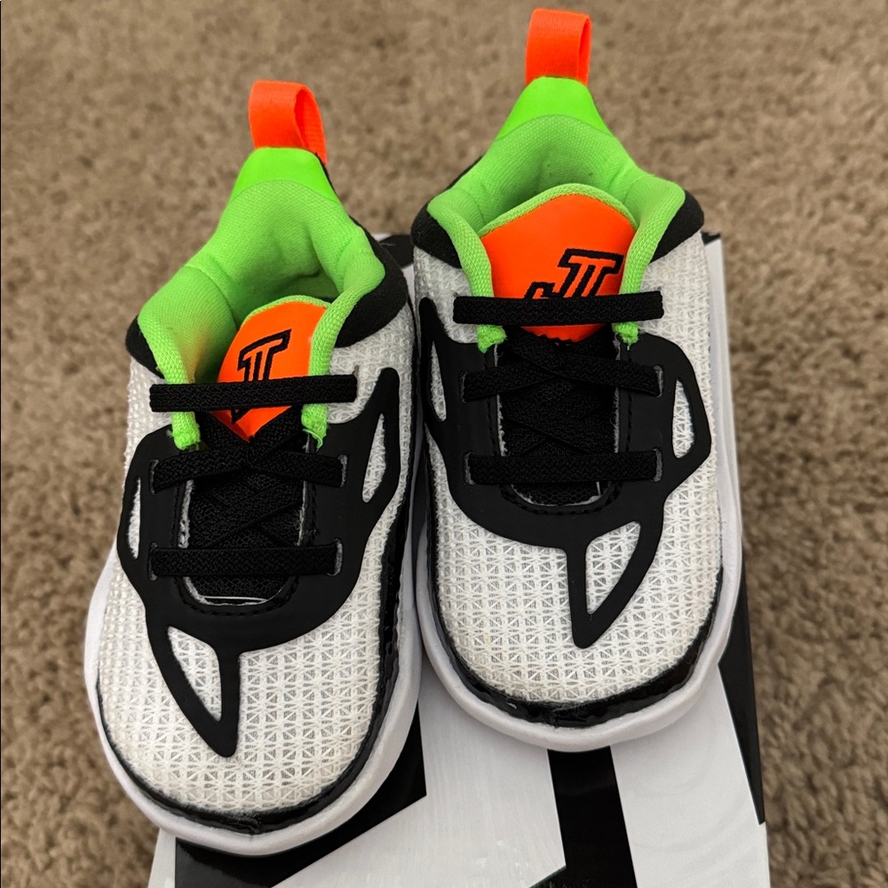Jordan Tatum 1 Toddler Shoes 5C • White/Black/Neon • DX5958-108 - Picture 8 of 8